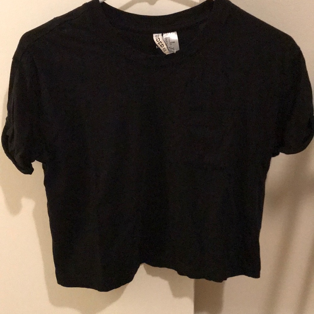 Black Crop Top T-Shirt